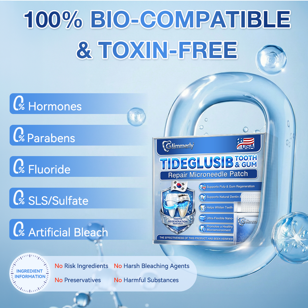 🦷𝐆𝐥𝐢𝐦𝐦𝐞𝐫𝐥𝐲® Tideglusib flaster s mikroiglama za popravak zubi i desni|Napredne trakice za aktivaciju matičnih stanica (obnavljaju caklinu i dentin, jačaju desni, uklanjaju kamenac i neugodne mirise, zaustavljaju osjetljivost zuba)) 3.0