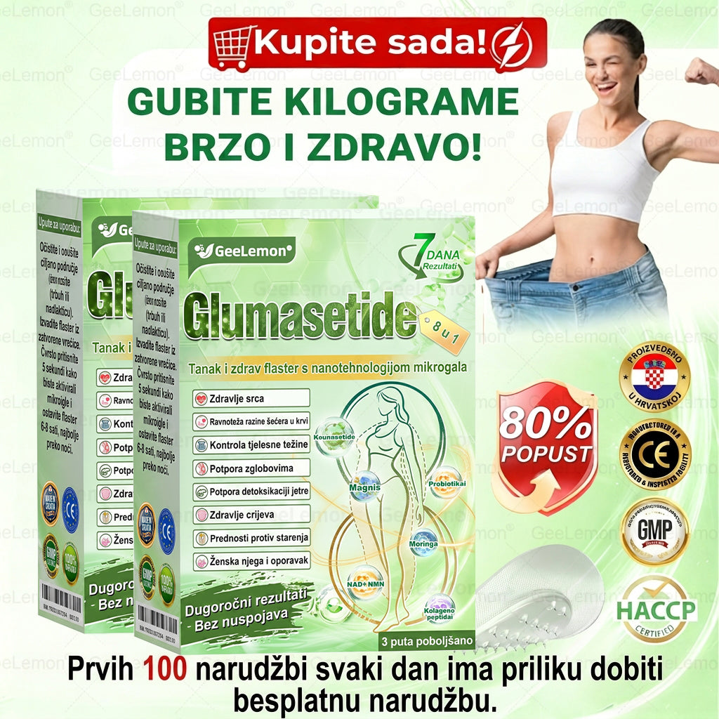 👉Službena certifikacija🔥 Tisuće zadovoljnih korisnika u Hrvatskoj💗🥰𝐆𝐞𝑒𝐿𝑒𝐦𝐨𝐧® 𝐆𝐥𝐮𝐦𝐚𝐬𝐞𝐭𝐢𝐝𝐞 8 IN 1" TANAK I ZDRAV MIKROIGLICNI FLASTER S NANOPARTIKLAMA (Samo jednom dnevno, vidljive promjene za 7 dana)  ✅