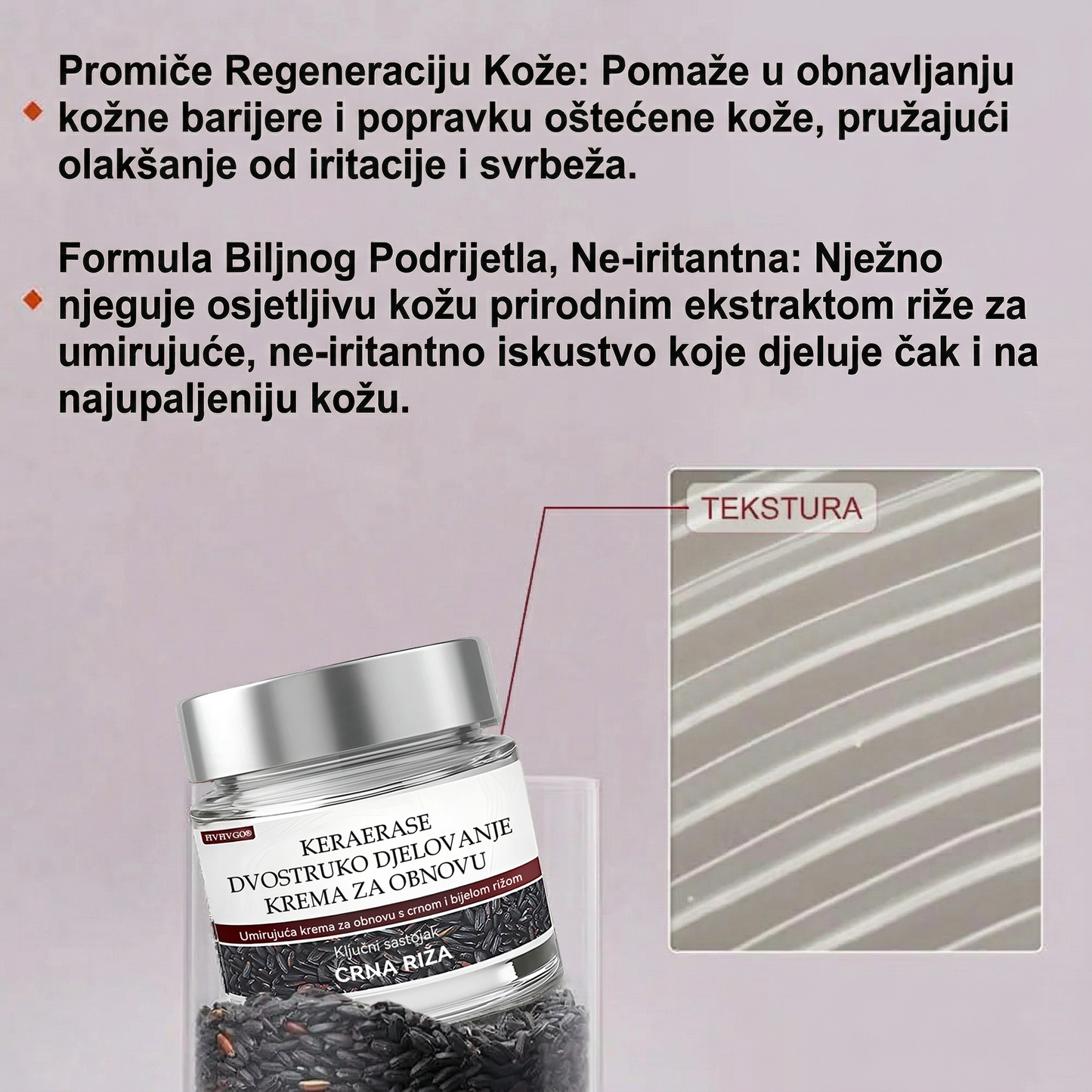 FIVFIVGO® Umirujuća krema za obnovu s crnom i bijelom rižom👨‍⚕️Odobrena od strane HALMED (Uklanjanje bradavica i kožnih izraslina, senilne purpure, angioma trešnje, raka kože i seboroične keratoze.👨‍⚕️