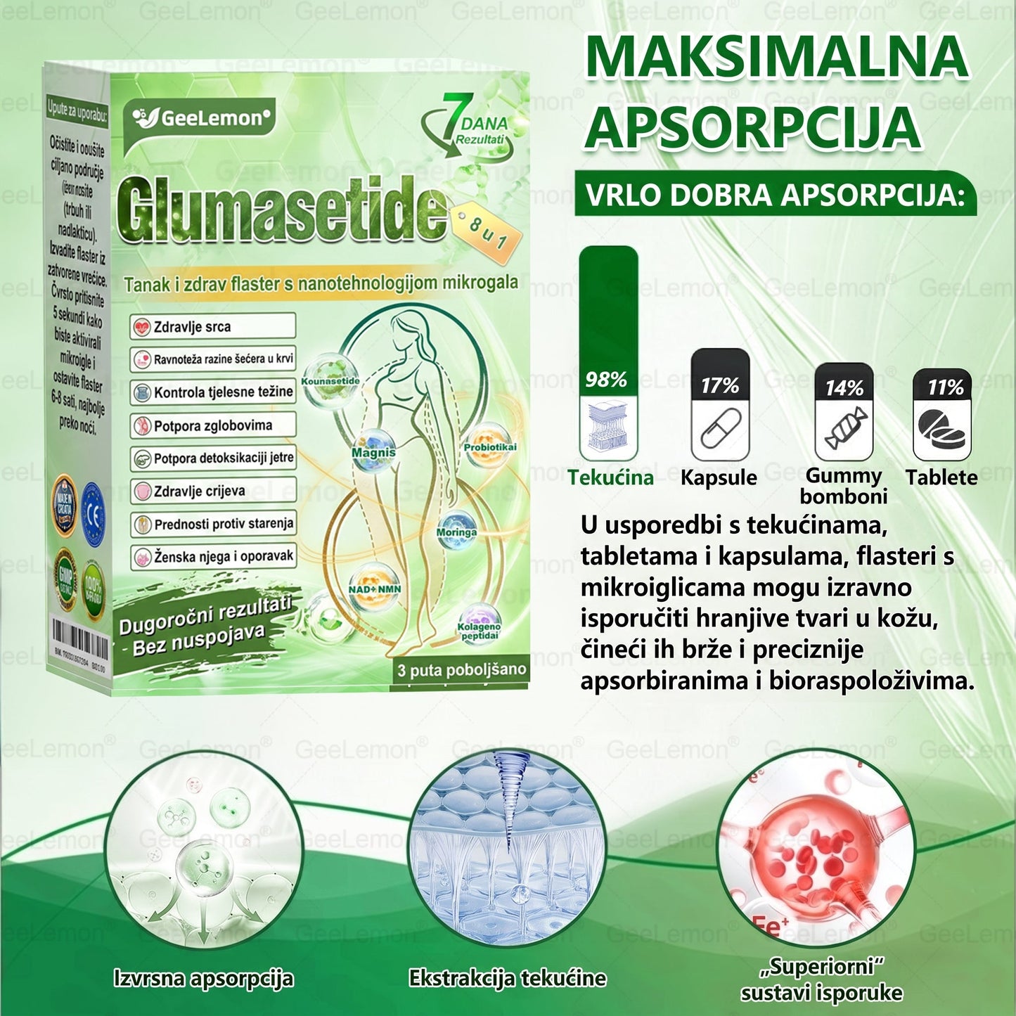 👉Službena certifikacija🔥 Tisuće zadovoljnih korisnika u Hrvatskoj💗🥰𝐆𝐞𝑒𝐿𝑒𝐦𝐨𝐧® 𝐆𝐥𝐮𝐦𝐚𝐬𝐞𝐭𝐢𝐝𝐞 8 IN 1" TANAK I ZDRAV MIKROIGLICNI FLASTER S NANOPARTIKLAMA (Samo jednom dnevno, vidljive promjene za 7 dana)  ✅