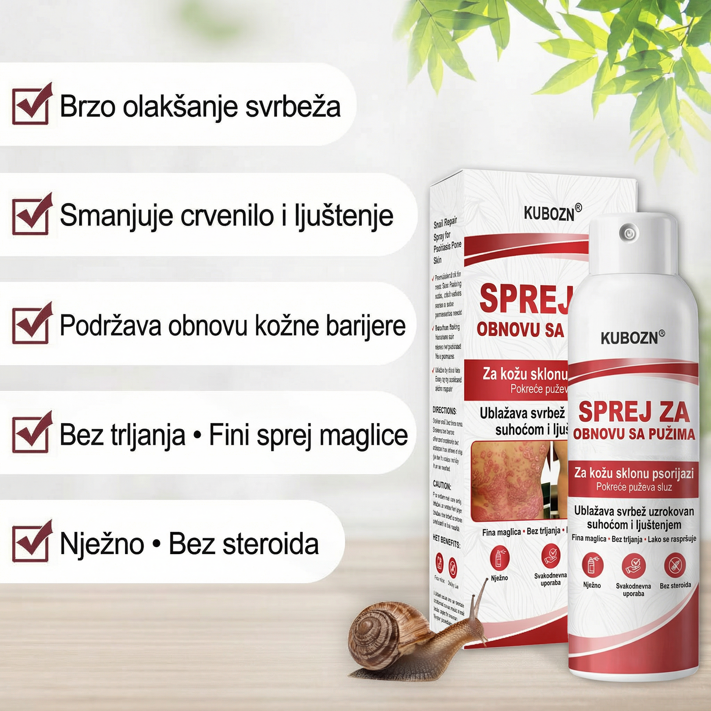 KUBOZN® SPREJ ZA OBNOVU SA PUZIMA za svrbežnu, perutavu kožu kod psorijaze